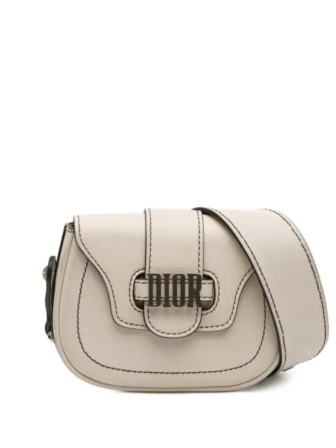 Christian Dior Pre-Owned 2017 Mini Leather D Fence Saddle Bag crossbody bag White RVQD9WXK3WK18ESY