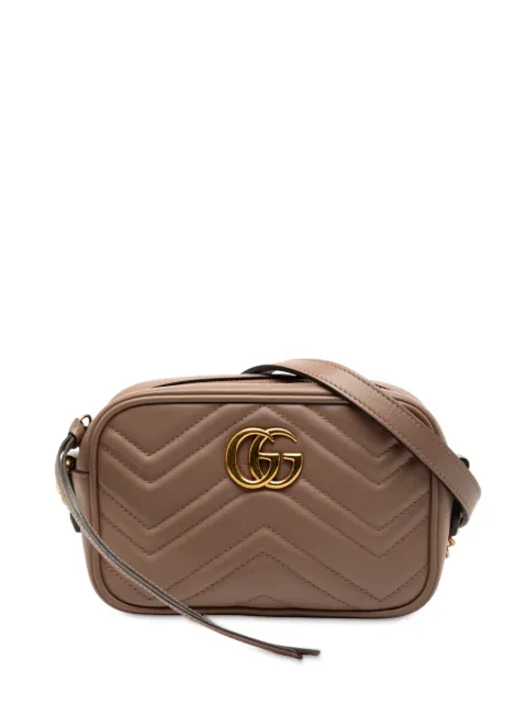 Gucci Pre-Owned 2016-2025 Mini GG Marmont Matelasse Leather crossbody bag Brown EUIFJFFAD0ZZZEMO