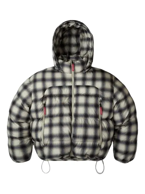 GV Gallery plaid hooded puffer jacket Neutrals BJHUJQ0L