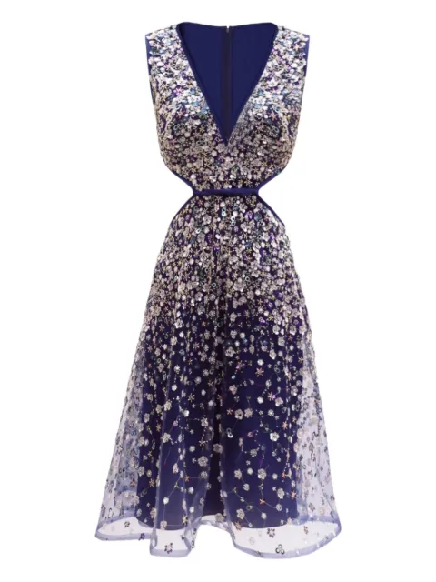 Gemy Maalouf cut-out beaded dress Blue EDSS252026SD