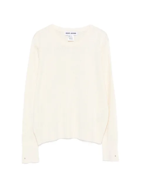 DKNY logo-detail long-sleeve sweater Neutrals DJ5R0877