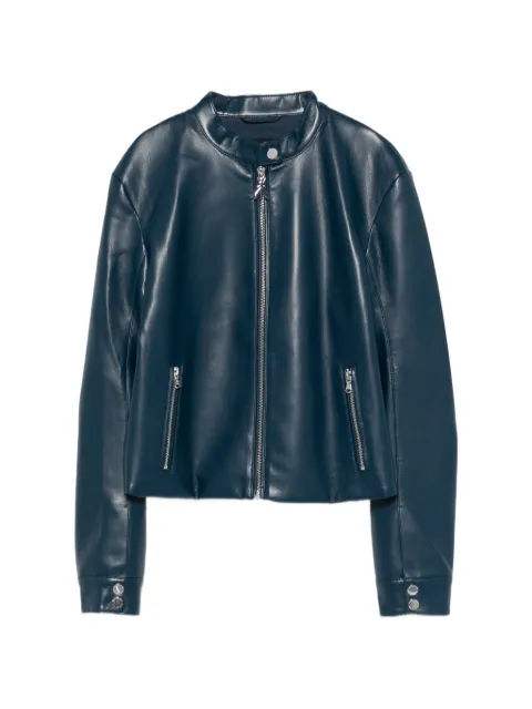 Patrizia Pepe coated fabric biker jacket Blue 8O0223E005CA97