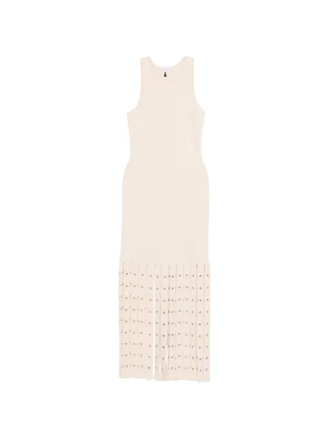 Patrizia Pepe fringes knit midi dress Neutrals 8A1653K324