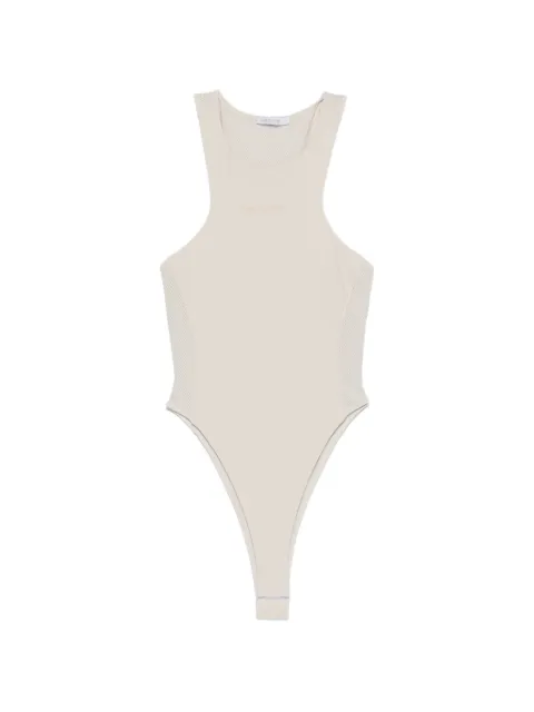 Patrizia Pepe mesh-panel tank top bodysuit Neutrals 8M1802JZ26W409