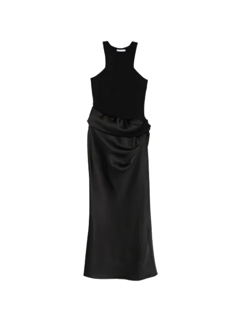 Patrizia Pepe fluid satin maxi dress Black 8A1656A269K103