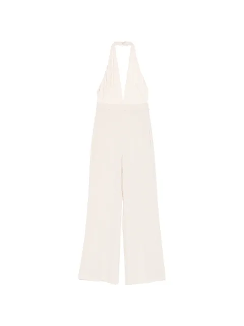 Patrizia Pepe deep neckline crepe jumpsuit Neutrals 8T0052A6F5W409