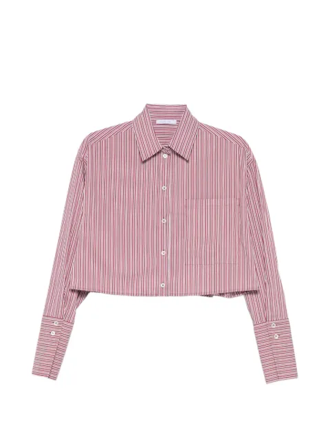 Patrizia Pepe striped-pattern cropped shirt Red 8C0856A544