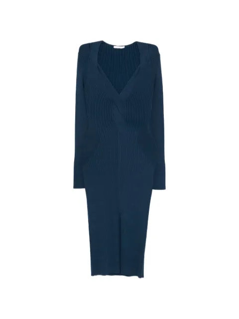 Patrizia Pepe crossover knit midi dress Blue 8A1634K300CA97