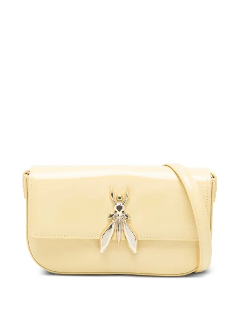 Patrizia Pepe glossy logo leather shoulder bag Yellow 8B0231L125Y480
