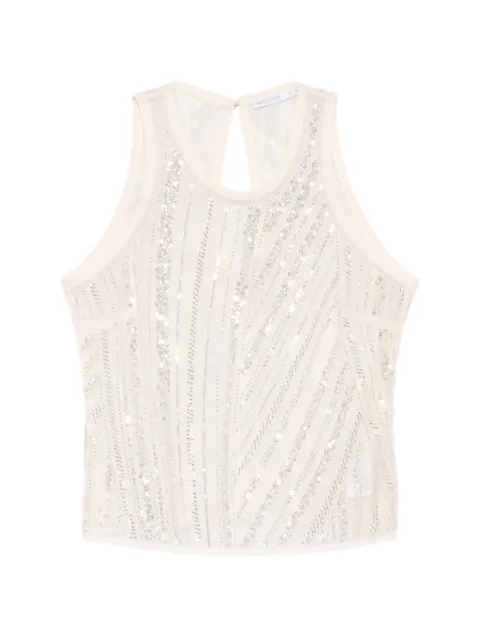 Patrizia Pepe sleeveless embroidered top Neutrals 8C0876J396