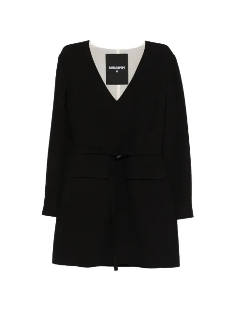 Patrizia Pepe V-neck belted mini dress Black 8A1640A688