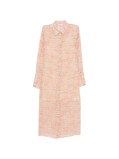 Patrizia Pepe croco-print midi shirt dress Pink 8A1662A725