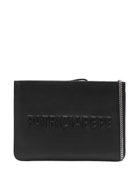 Patrizia Pepe (IM)Perfection embossed leather clutch bag Black 8B0317L113K103