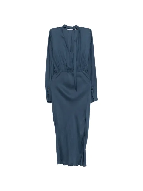 Patrizia Pepe draping fluid midi dress Blue 8A1664A717CA97