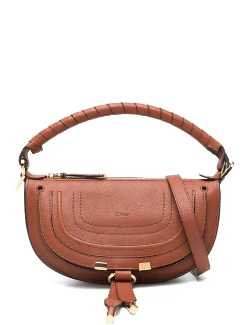 Chloé mini Marcie twisted-handle leather shoulder bag Brown CH26SP927R35