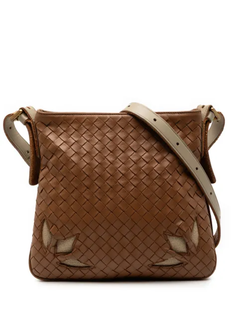 Bottega Veneta Pre-Owned 2000-2007 Nappa Intrecciato Cutwork crossbody bag Brown OLQEC7Z5PUUDRCKL