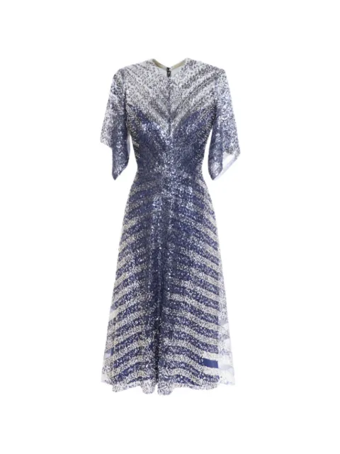 Gemy Maalouf beaded sequinned mini dress Blue EDSS252022SD
