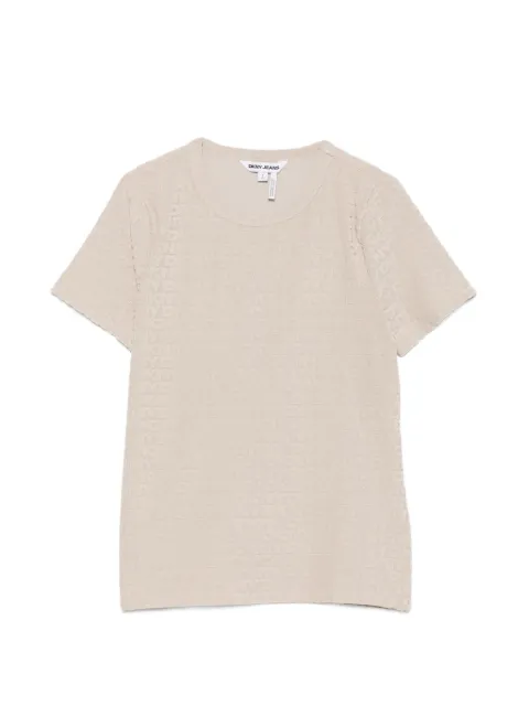 DKNY logo-patterned T-shirt Neutrals DJ5T1571
