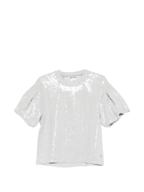 DKNY sequins puff-sleeves T-shirt Grey DJ6T1670