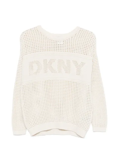 DKNY logo-detail long-sleeve sweater Neutrals DJ6R0962