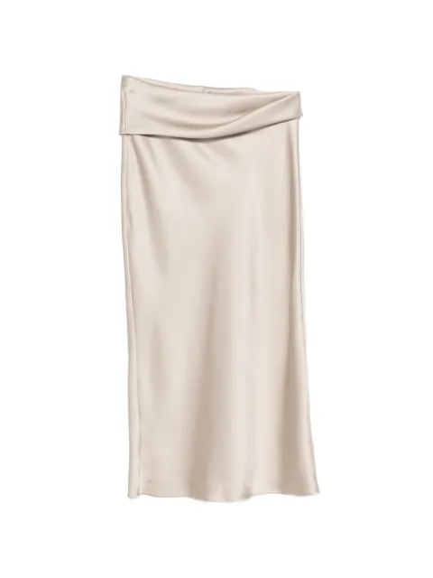 Patrizia Pepe satin-finish draped midi skirt Grey 8G0532A269