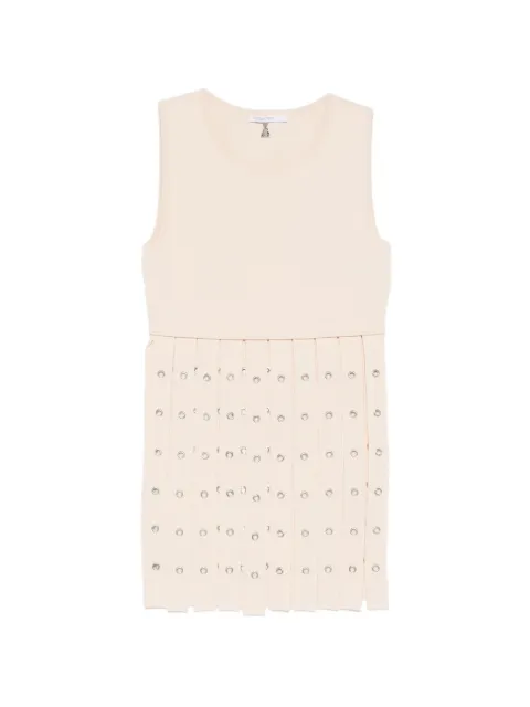 Patrizia Pepe crew neck fringed-detail vest Neutrals 8K0413K324