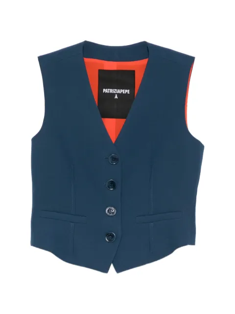Patrizia Pepe V-neck buttoned waistcoat Blue 8C0839A688