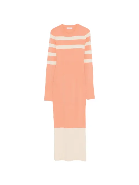 Patrizia Pepe striped two-tone knit dress Orange 8A1666K323