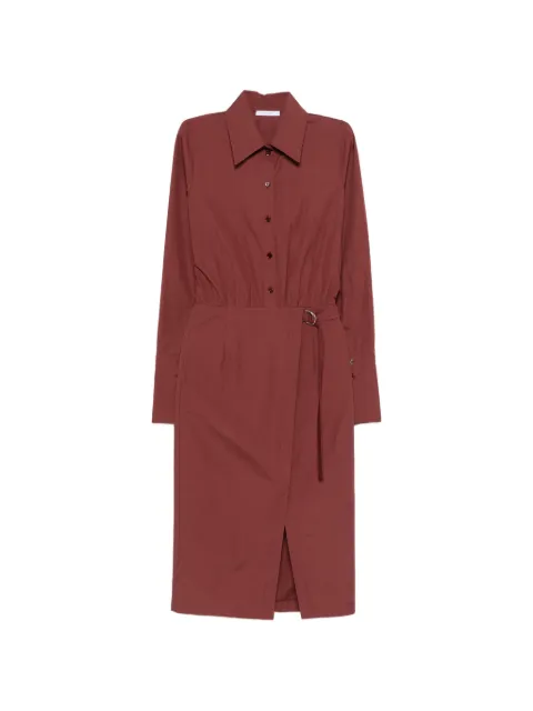 Patrizia Pepe button belt midi shirt dress Brown 8A1637A391B861