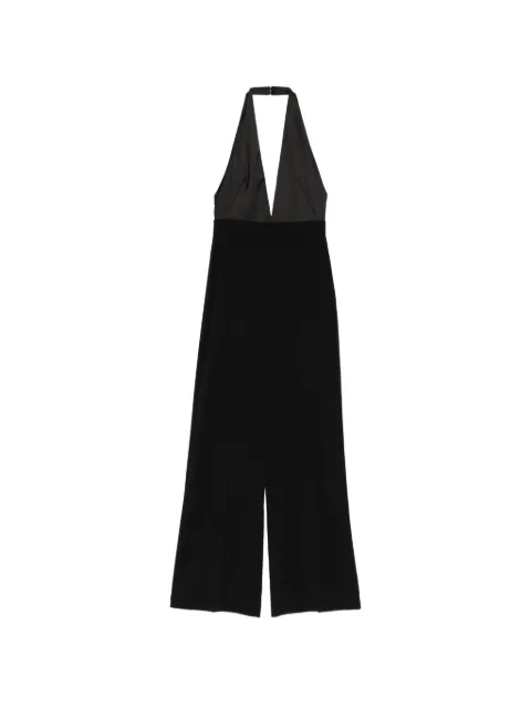 Patrizia Pepe fluid crepe deep neckline jumpsuit Black 8T0052A6F5K103