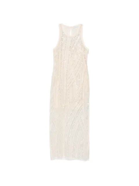 Patrizia Pepe embroidered midi dress Neutrals 8A1639J396