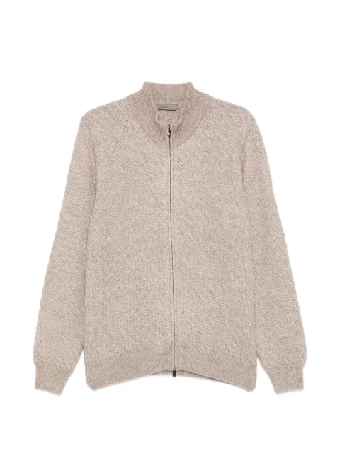 Corneliani zip knitted cardigan Neutrals 26M5552625166