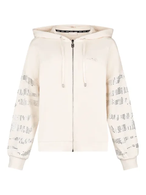 LIU JO studded zip-up hoodie Neutrals TA6309FS002X0659