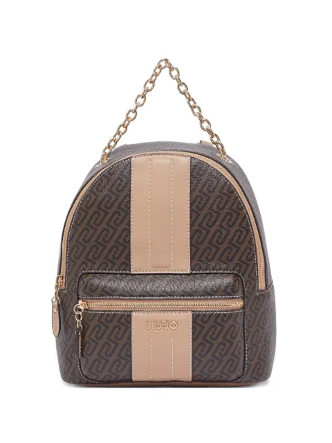 LIU JO monogram-pattern backpack Brown AA6111E1118C3904