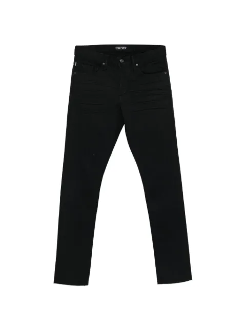TOM FORD logo-patch jeans Black DPS001DMC084
