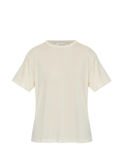 Studio Nicholson Rond short-sleeve T-shirt Neutrals RONDSNW1385RIBLYOCELLJERSEYCANVAS