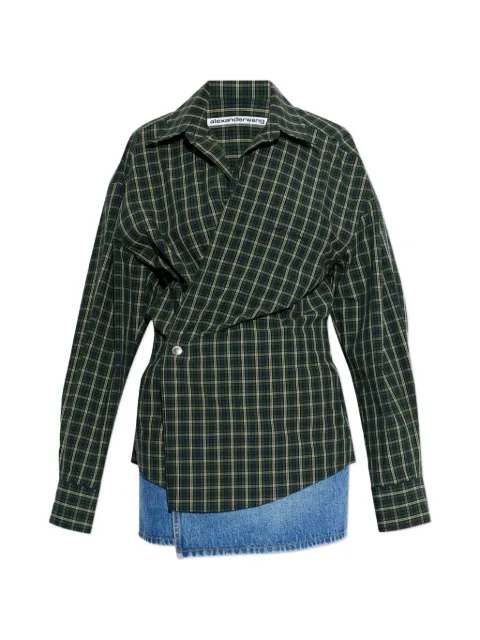 Alexander Wang pre-styled wrap mini dress in cotton Green 1WC1266937