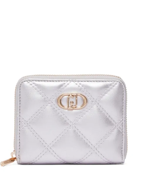 LIU JO monogram-plaque quilted wallet Silver AA6250ES03345002
