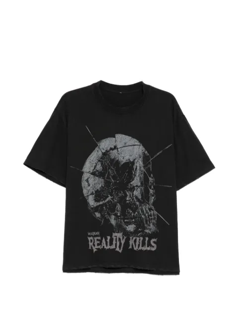 WARMAN graphic raw-cut T-shirt Black WM5015