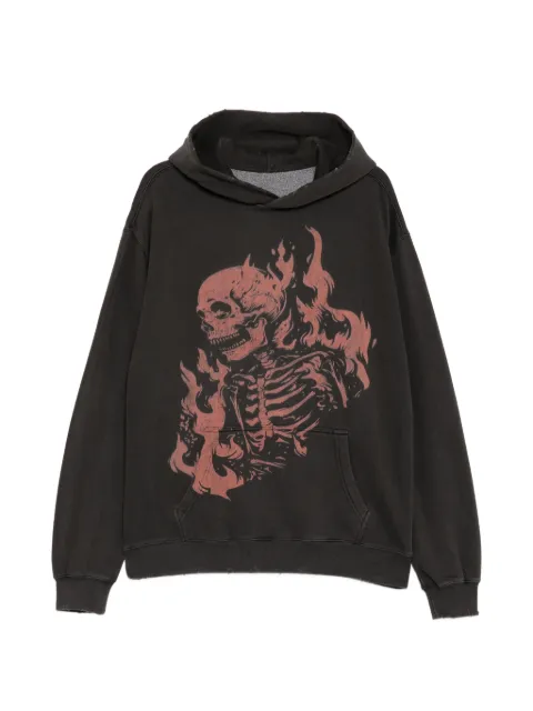 WARMAN skull printed hoodie Black WM5046HOD