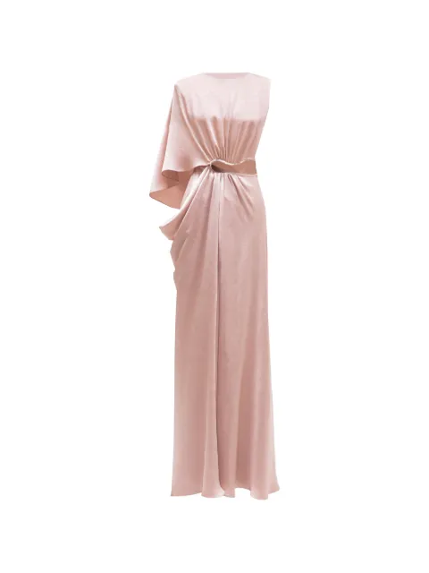 Gemy Maalouf cape-sleeve buckled dress Pink EDR262124LD