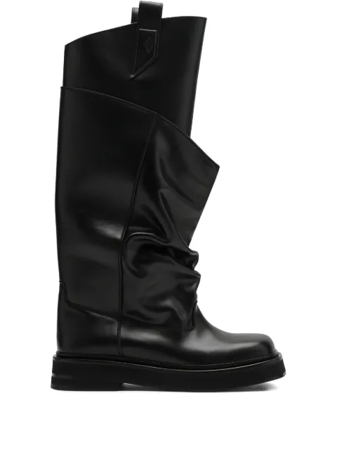 The Attico Robin Passeggiata ruched combat boots Black 260WSH0090LBT019AA
