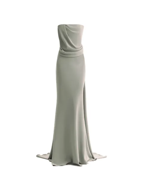 Gemy Maalouf strapless draped maxi dress Grey EDR262116LD
