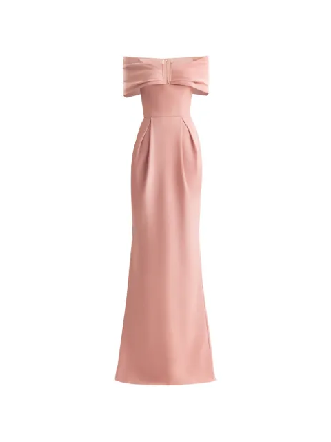 Gemy Maalouf beaded buckle off-shoulder maxi dress Pink EDR262115LD