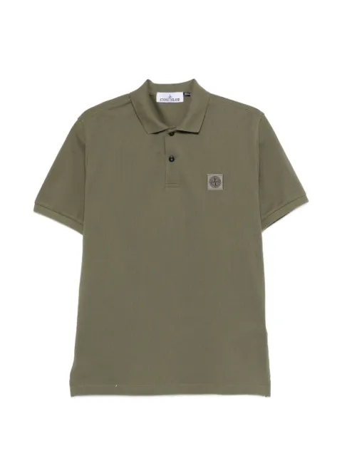 Stone Island button logo-patch polo shirt Green L1S152200011S0039