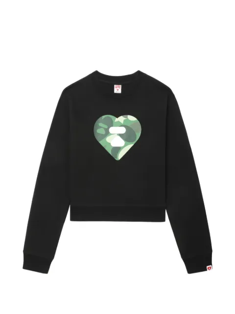 A BATHING APE® camouflage heart-print sweatshirt Black 00CSWL702316L