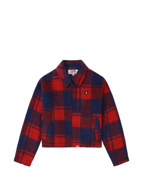 A BATHING APE® heart-badge checked jacket Red 00CLJL702304L