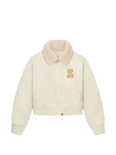 A BATHING APE® shearling collar patch jacket Neutrals 00CHJL702303L