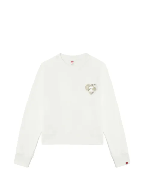 A BATHING APE® heart appliqué sweater White 00CSWL702303L