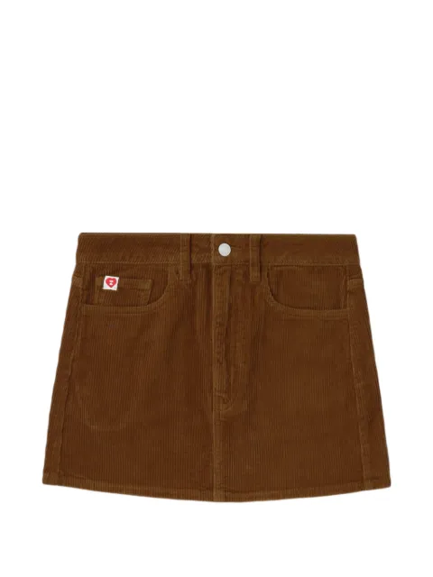 A BATHING APE® heart-motif corduroy mini skirt Brown 00CSKL702301L